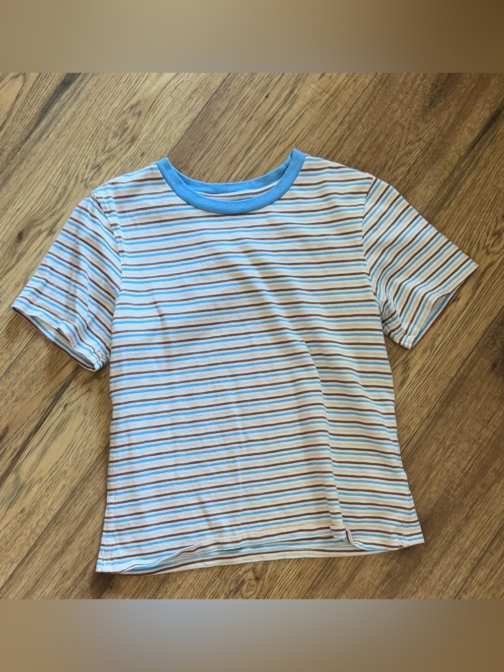 Aerie Light Blue Stripe Short-Sleeve Tee